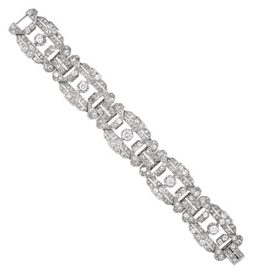 Lot 2310 - A Diamond Bracelet comprising of five openwork...