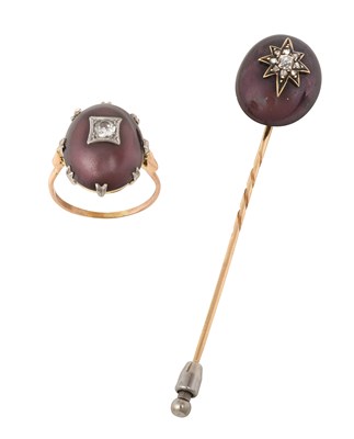 Lot 2447 - A Late Victorian Garnet and Diamond Ring and A...