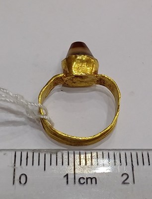 Lot 2003 - An Egyptian Agate Child's Ring
