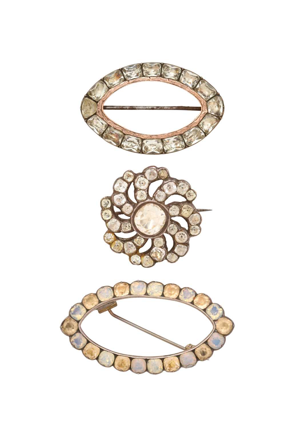 Lot 2088 - Three Paste Brooches