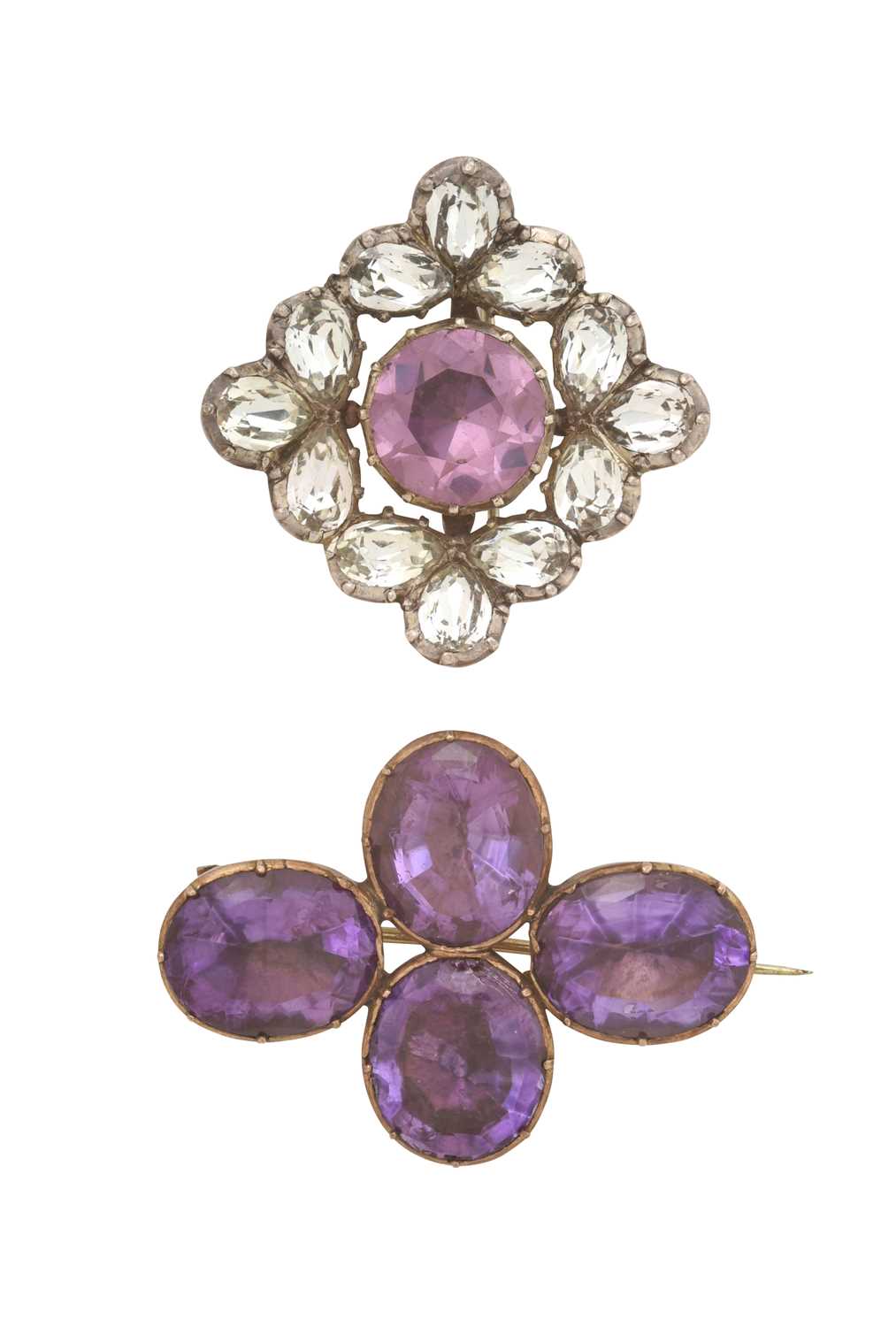 Lot 2086 - A Quartz Brooch and A Paste Brooch