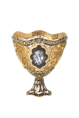 Lot 2044 - A Swiss Gold and Enamel Zarf, for the Turkish Market