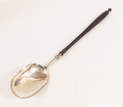 Lot 2074 - A German Silver and Wood Basting-Spoon