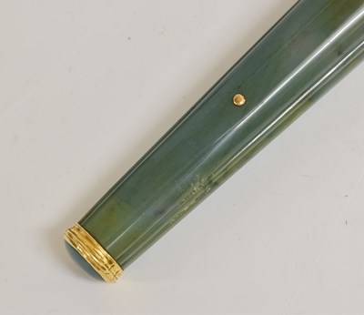 Lot 2017 - A German Gold-Mounted Green Hardstone Etui