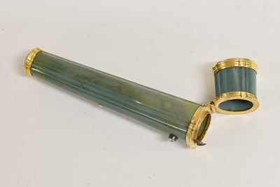 Lot 2017 - A German Gold-Mounted Green Hardstone Etui