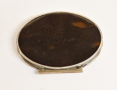 Lot 2021 - A Queen Anne Silver-Mounted Tortoiseshell Snuff-Box