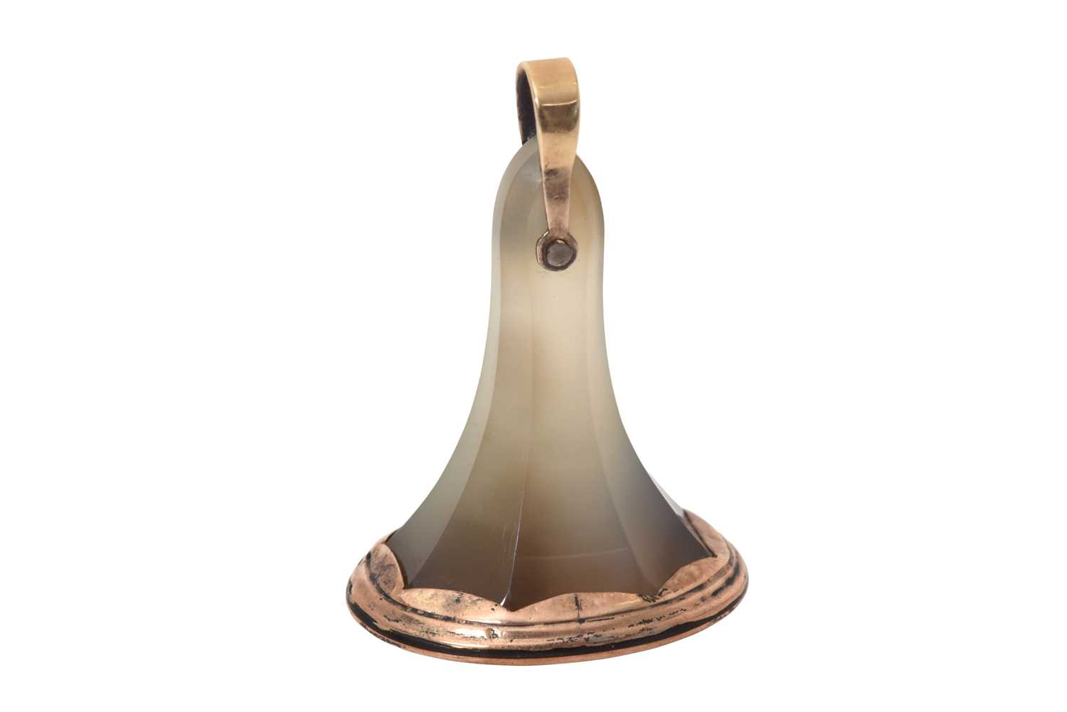 Lot 2089 - A George III Gold-Mounted Grey Agate Fob-Seal