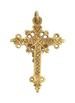 Lot 2080 - A Gold Pendant Cruxifix