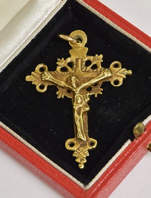 Lot 2080 - A Gold Pendant Cruxifix