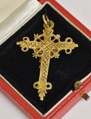Lot 2080 - A Gold Pendant Cruxifix
