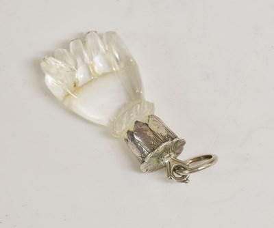 Lot 2016 - A Silver-Mounted Rock Crystal Amulet or Pendant