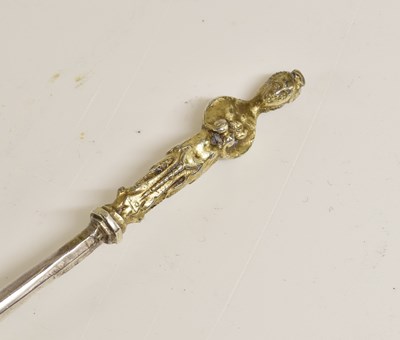 Lot 2043 - A Swiss Parcel-Gilt Silver Spoon