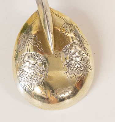 Lot 2045 - A Swiss Parcel-Gilt Silver Spoon