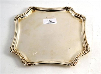 Lot 93 - A silver shaped square salver, by William Lister & Sons, Sheffield 1917, 21cm