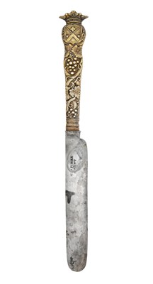 Lot 2157 - A Victorian Silver-Gilt Cheese-Knife