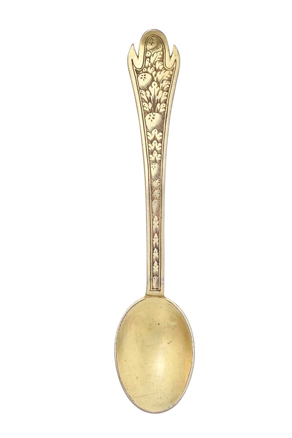 Lot 2059 - A German Silver Trefid Teaspoon