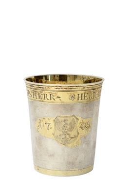 Lot 2105 - A French Parcel-Gilt Silver Beaker (Rathsbecker)