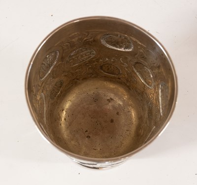 Lot 2056 - A German Parcel-Gilt Silver Coin-Set Beaker (Munzbecher)