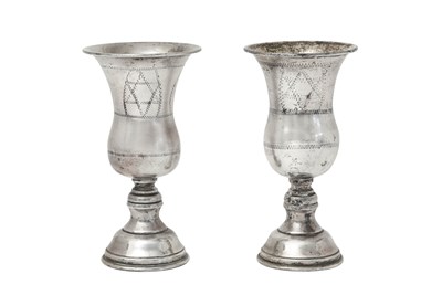 Lot 2170 - A Pair of Silver Kiddish Cups