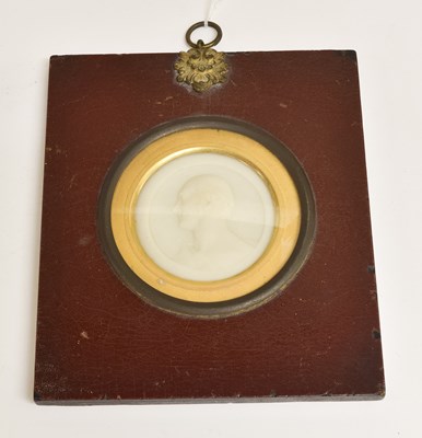 Lot 2090 - A Framed Wax Plaque of George Canning