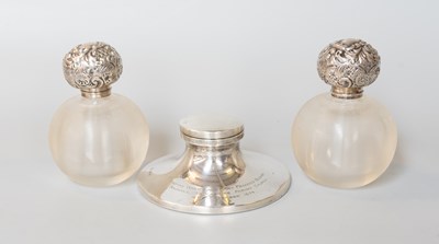 Lot 68 - A Pair of Edward VII Silver-Mounted Glass...