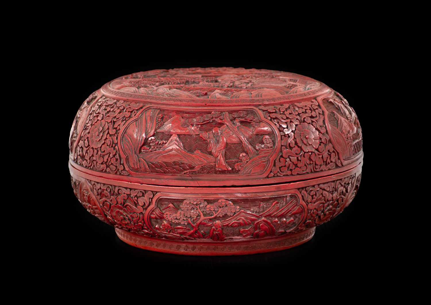 Lot 71 - A Chinese Cinnabar Lacquer Box and Cover,...