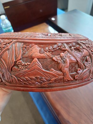 Lot 71 - A Chinese Cinnabar Lacquer Box and Cover,...