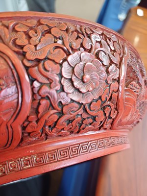 Lot 71 - A Chinese Cinnabar Lacquer Box and Cover,...