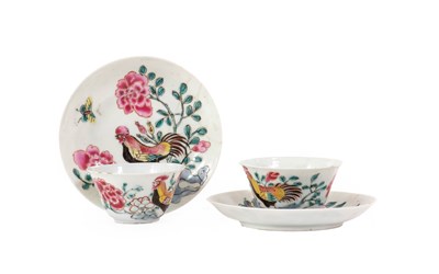 Lot 143 - A Pair of Chinese Porcelain Tea Bowls and...