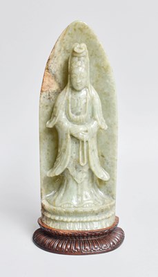 Lot 275 - A Chinese Carved Jade Devotional Statue,...