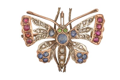 Lot 2440 - A Multi-Gem Set Butterfly Brooch, circa 1880...