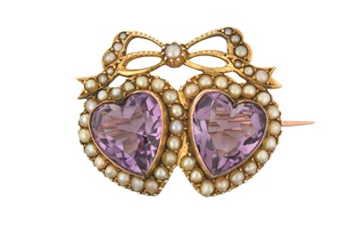 Lot 2473 - A Late Victorian Amethyst and Split Pearl...