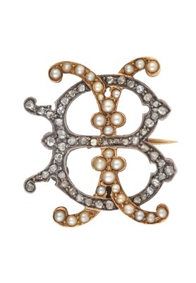 Lot 2471 - A Diamond and Split Pearl Brooch, circa 1880...