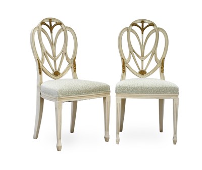 Lot 509 - A Pair of Reproduction Painted Hepplewhite...