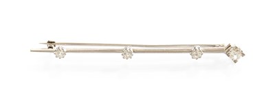Lot 294 - A Diamond Brooch, four old cut diamonds in...