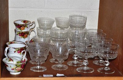 Lot 124 - A Royal Albert Old Country Rose part tea set and twenty sundae dishes