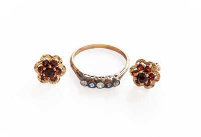 Lot 285 - A Sapphire and Diamond Five Stone Ring, two...