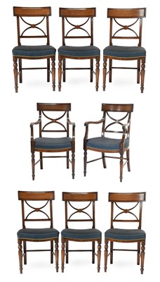Lot 522 - A Set of Eight (6+2) Mahogany Dining Chairs,...