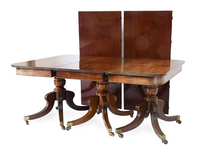 Lot 500 - A Regency Mahogany Three-Pillar Dining Table,...