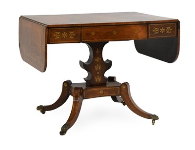 Lot 484 - A Regency Rosewood and Brass-Inlaid Sofa Table,...