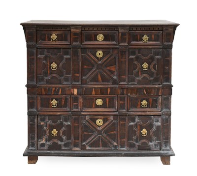 Lot 443 - A Rare Charles II Oak and Cocus Wood-Veneered...