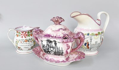 Lot 422 - A Sunderland Lustre Pearlware Jug, "Free...