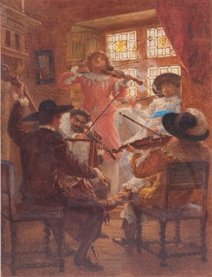 Lot 102 - Henry Wallis (1830-1916) "The Music Lesson"...