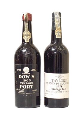 Lot 3059 - Dow's 1963 Vintage Port (one bottle), Taylor's...