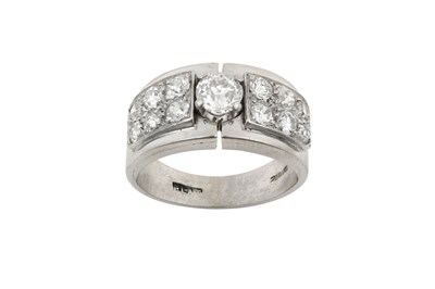 Lot 2233 - A Diamond Ring the central old cut diamond in...