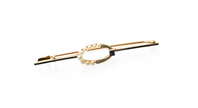 Lot 243 - A Sapphire, Diamond and Seed Pearl Brooch, the...