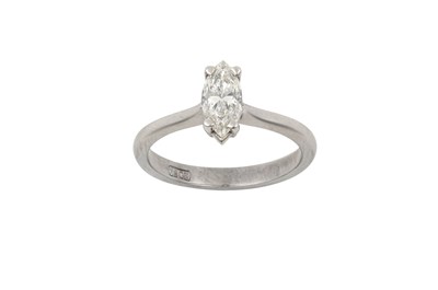 Lot 2236 - A Diamond Solitaire Ring the marquise cut...