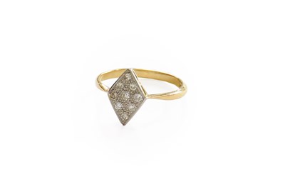 Lot 364 - A Diamond Cluster Ring, of kite-shaped form,...