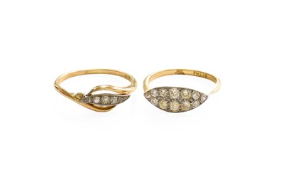 Lot 371 - A Diamond Ring, the lozenge shaped plaque set...