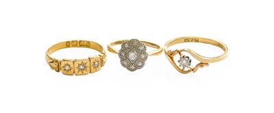 Lot 381 - A 18 Carat Gold Diamond Three Stone Ring,...